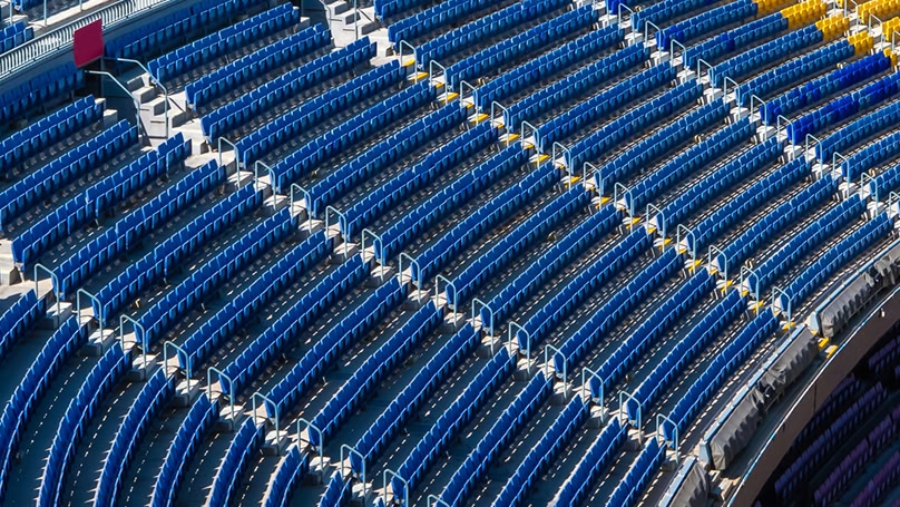 Immagine dei posti dei tifosi nello stadio di Barcellona