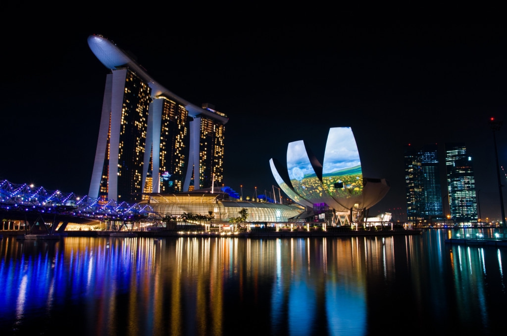 View of Marina Bay Sands hotel in Singapore