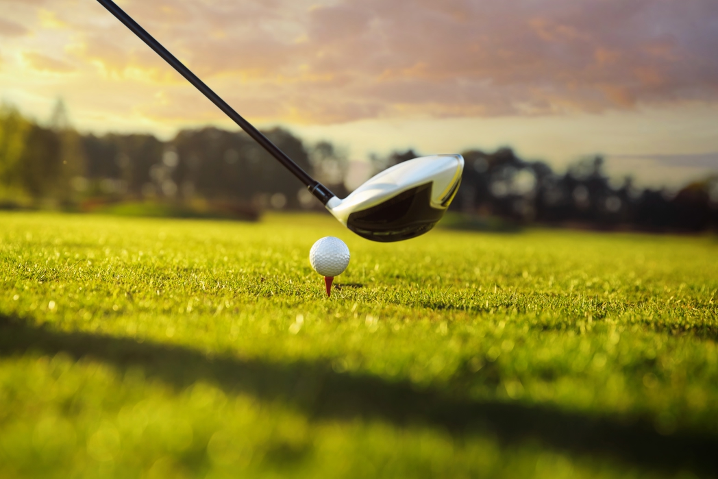 Playing golf