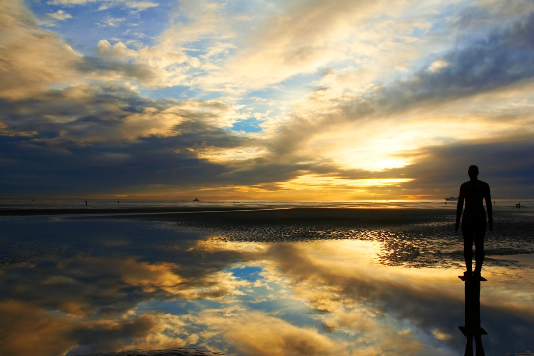 One of the best beaches in the UK, Crosby Beach near Liverpool also offers stunning sunsets