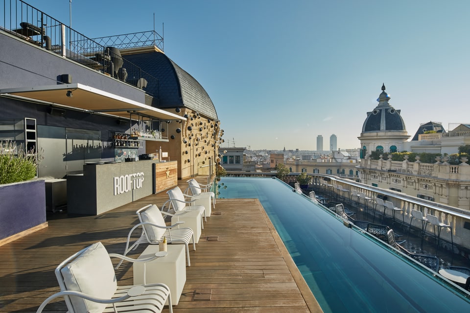 Rooftop pool at Ohla Barcelona