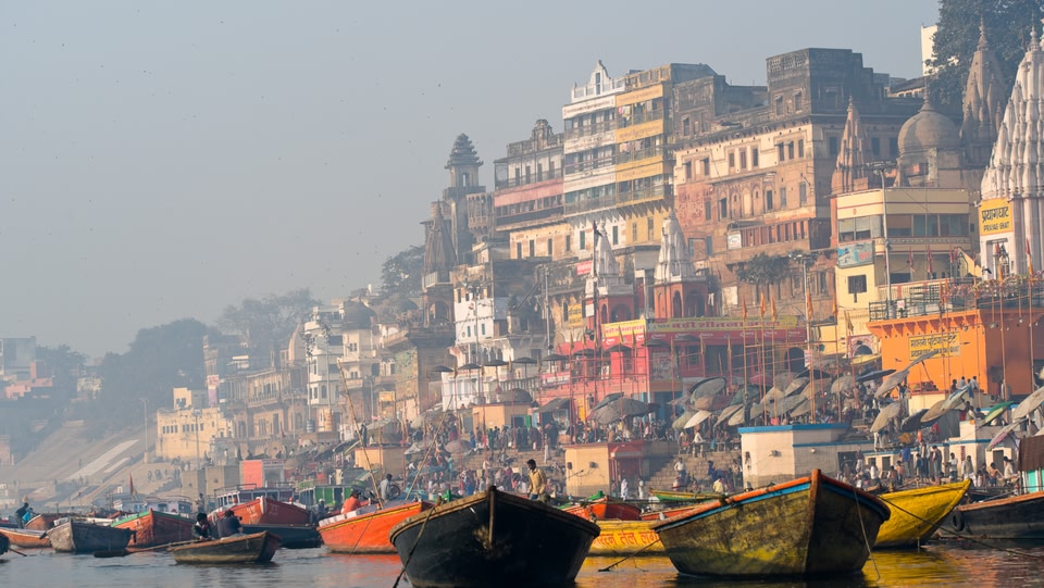 Image of riverfront steps in Varanasi