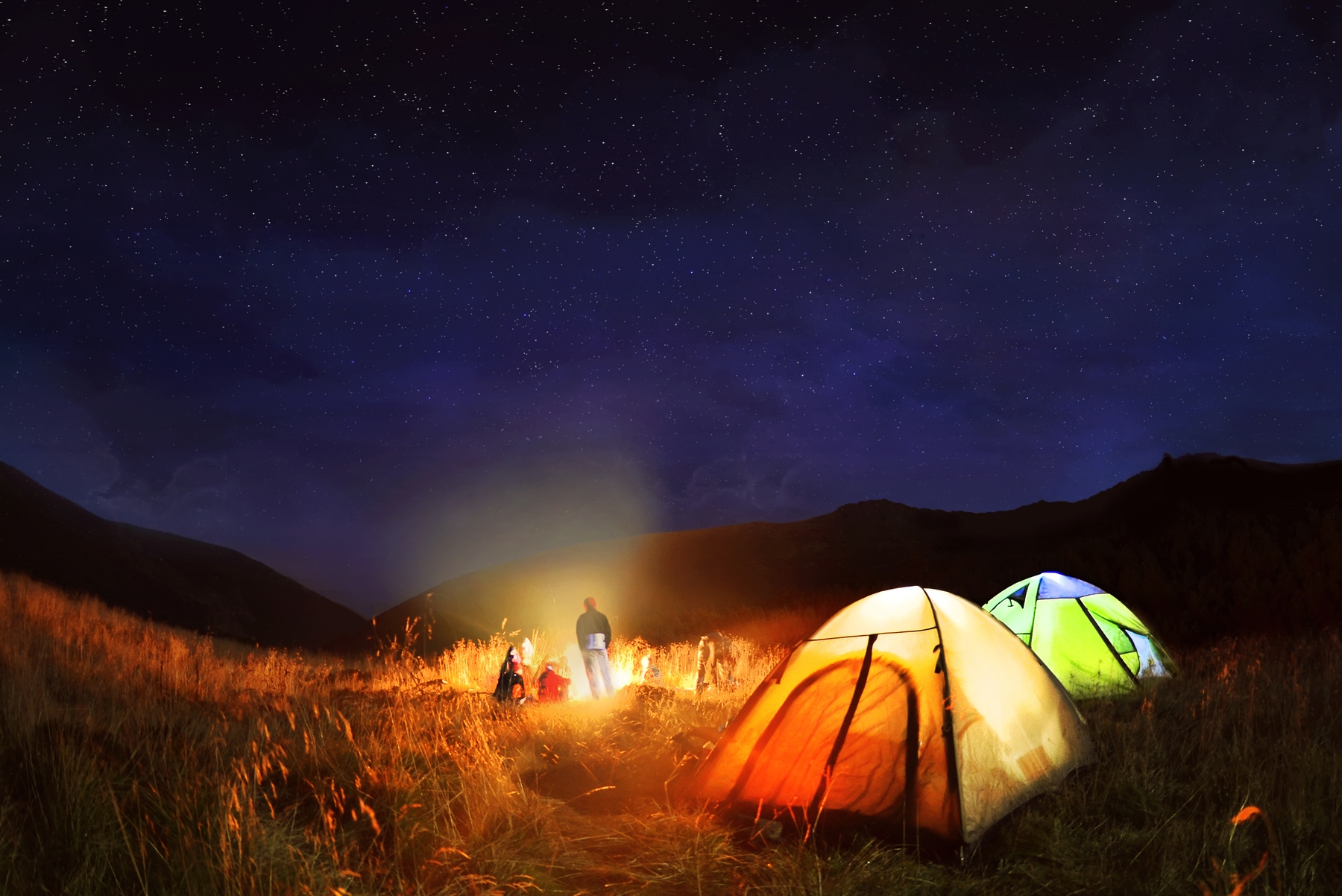 night camping and stargazing