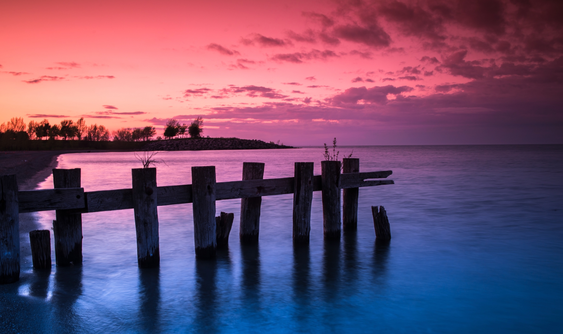 Lake Ontario at sunset in Hamilton