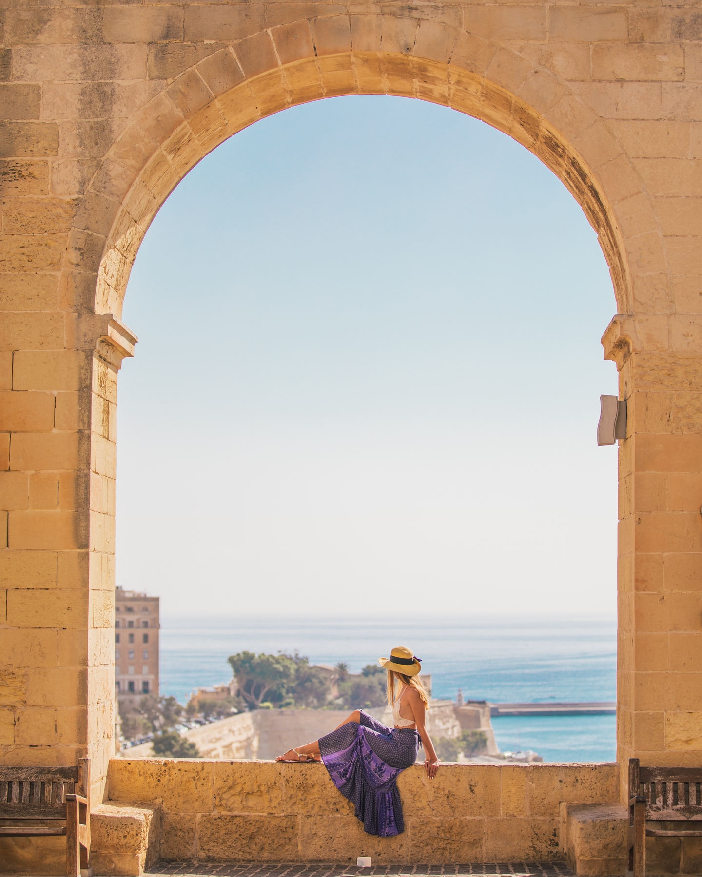 A girl in the Upper Barrakka Gardens in Valletta