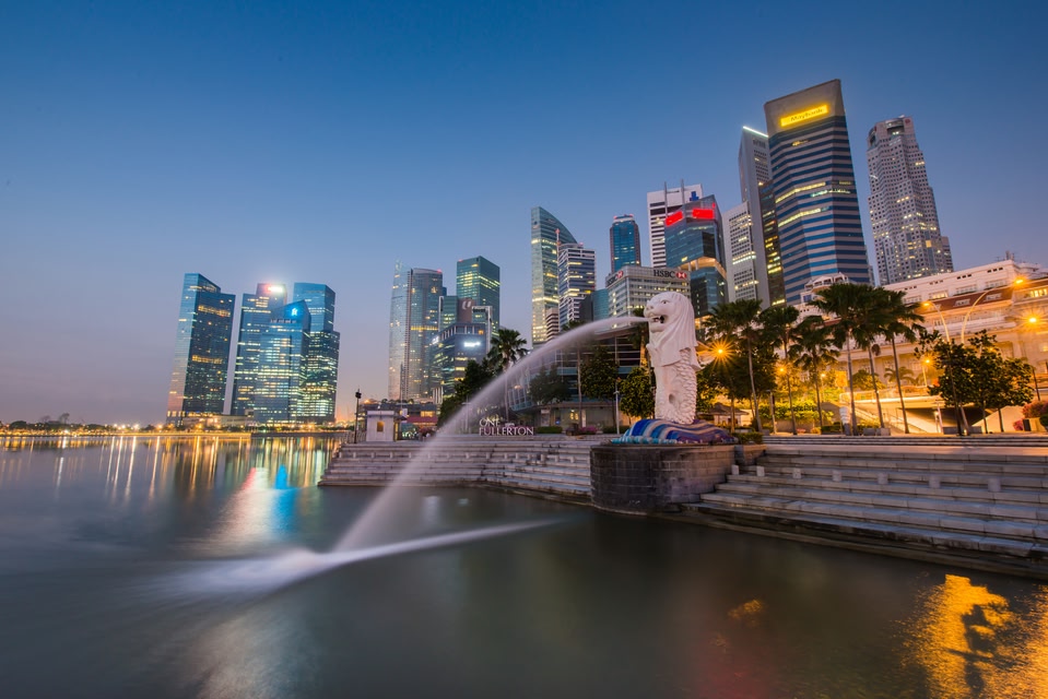 Το άγαλμα Merlion, ένας συνδυασμός γοργόνας και λιονταριού