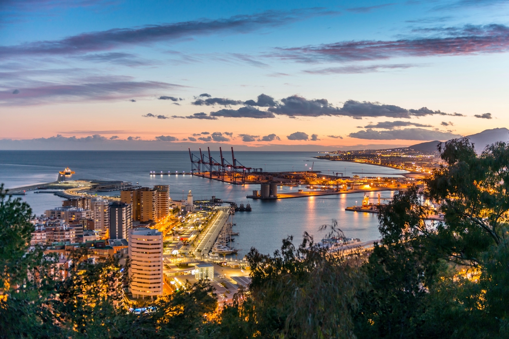 Malaga port at dusk - what to do in Malaga