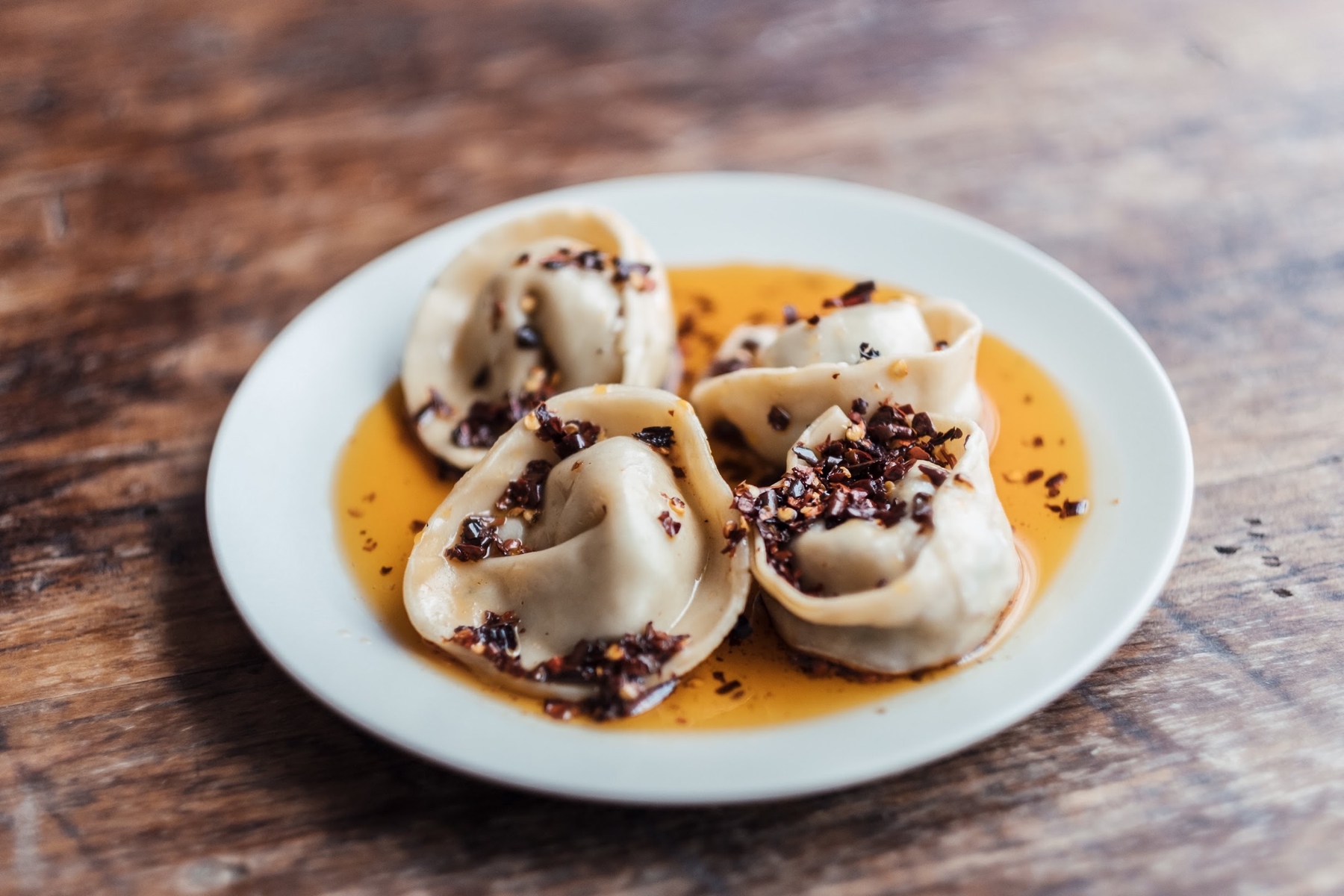 Vegan dumplings served at Catahoula Hotel in Louisiana, USA
