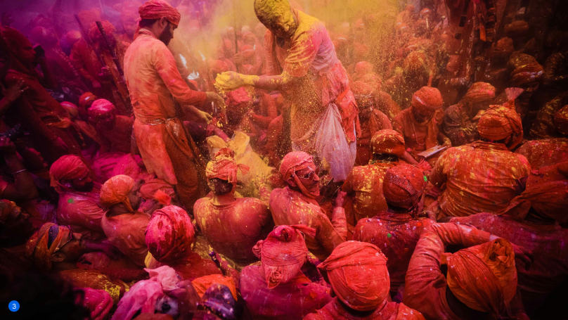 Picture of people engaging in the Holi festival