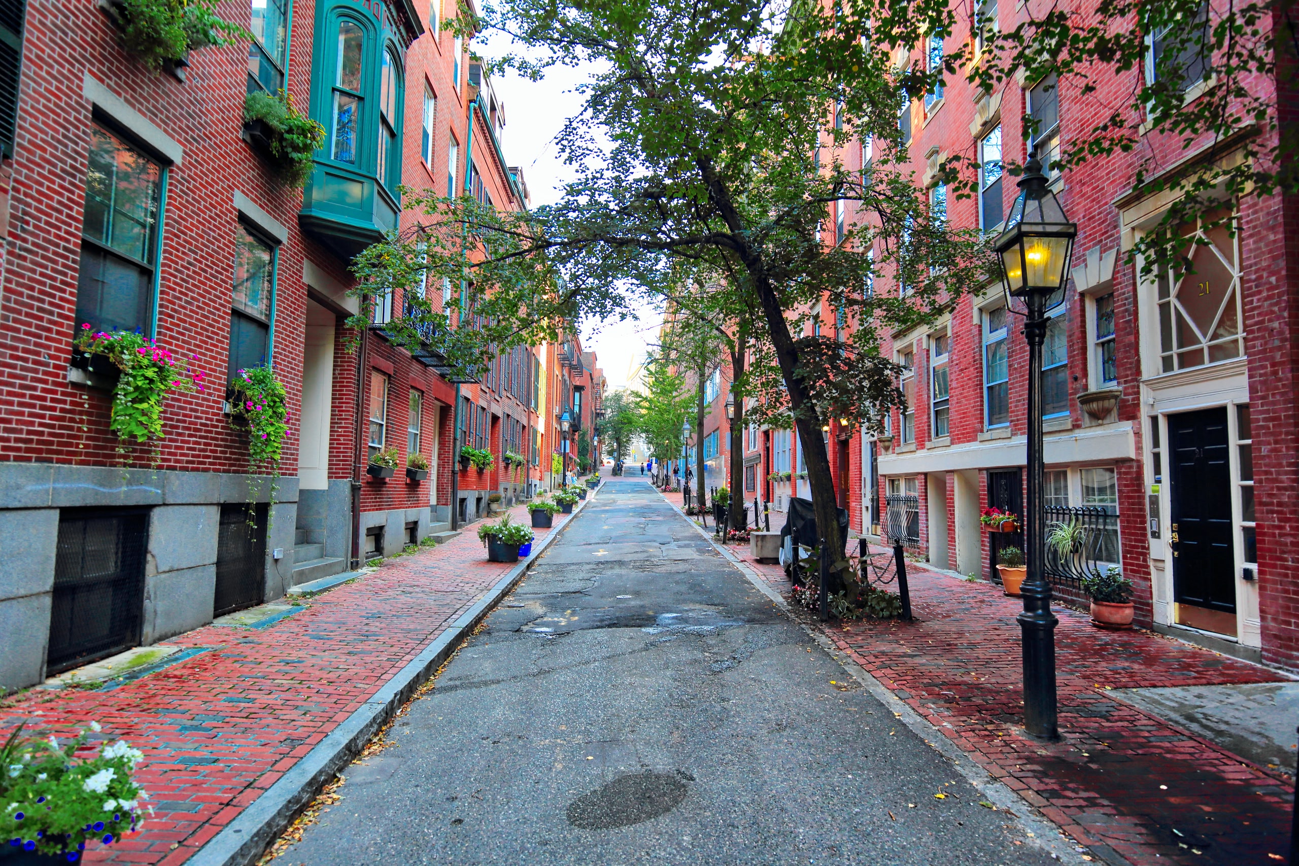 Boston Beacon Hill at sunset