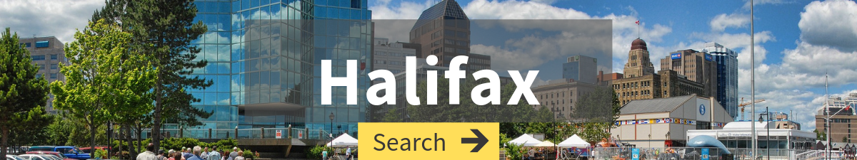 cheap flight search to Halifax with Halifax cityscape in the background