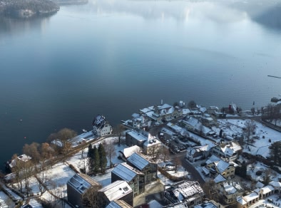 una vista aerea dell'Austria sotto la neve