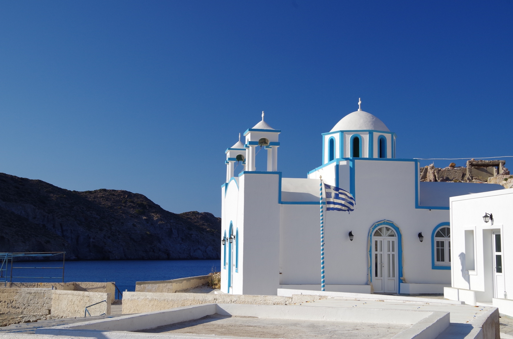 House by the sea on the island of Milos, Greece