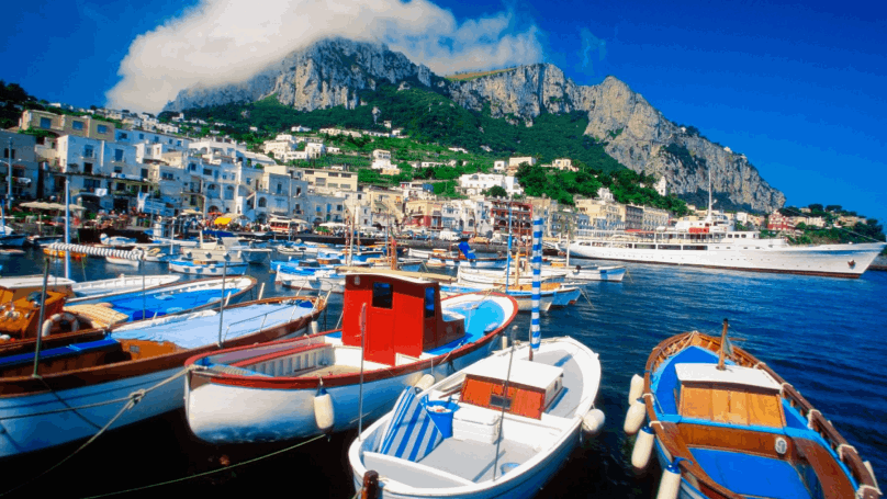 Capri view from the sea