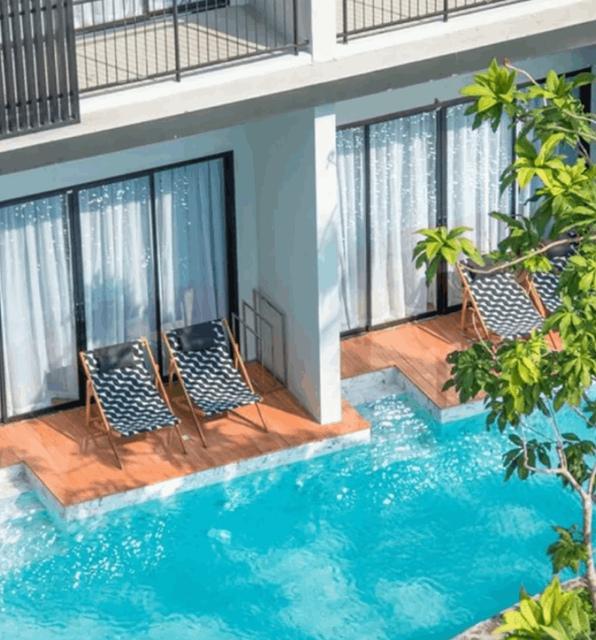A view of the poolside rooms in the Sea Seeker Krabi resort