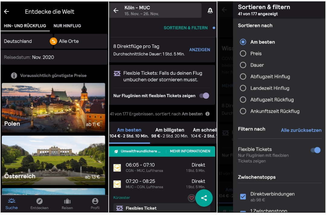 Black Friday und Cyber Monday Angebote in der Skyscanner App finden