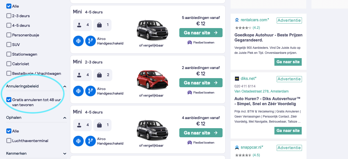 Flexibel reizen: Gratis annuleren voor autoverhuur