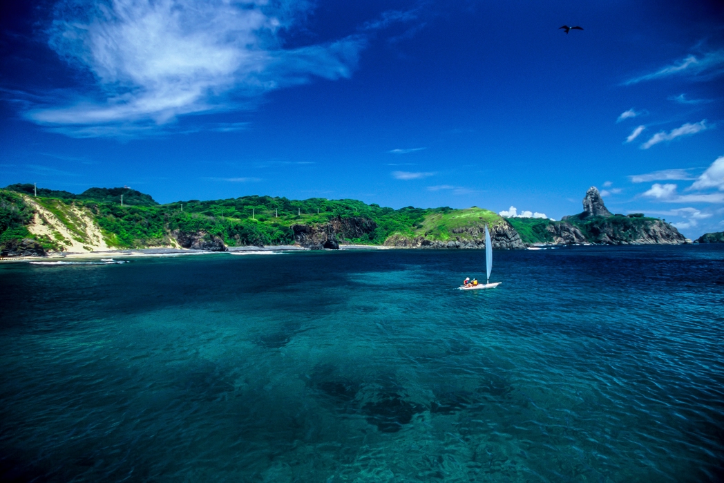 Sailing around Fernando de Noronha island, Brazil