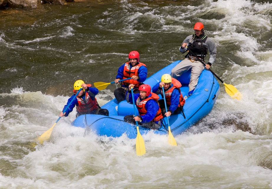 People rafting on the river