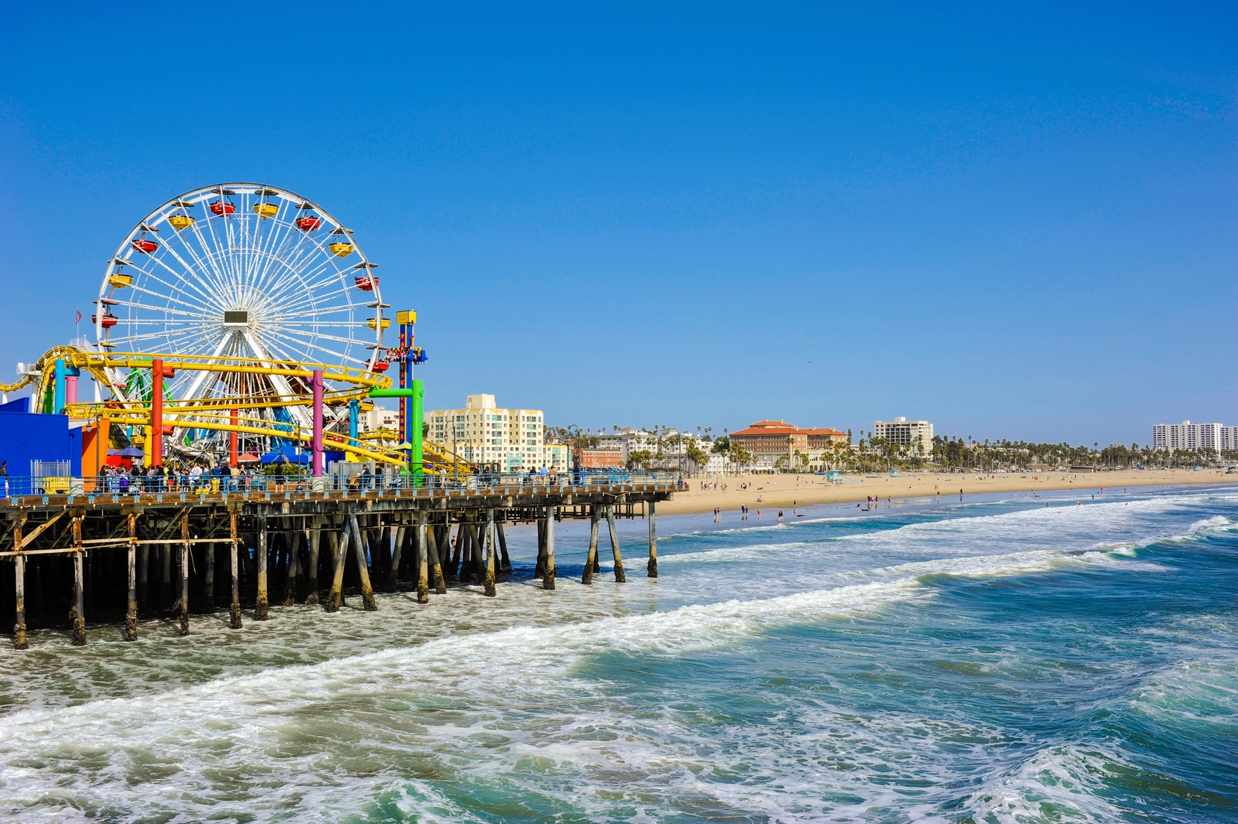 santa monica pier and ferris wheel