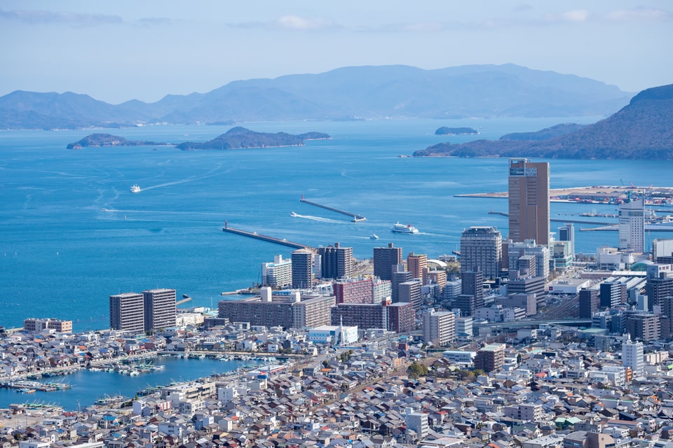 Landscape of the Seto Inland Sea in Takamatsu city,Shikoku,Japan