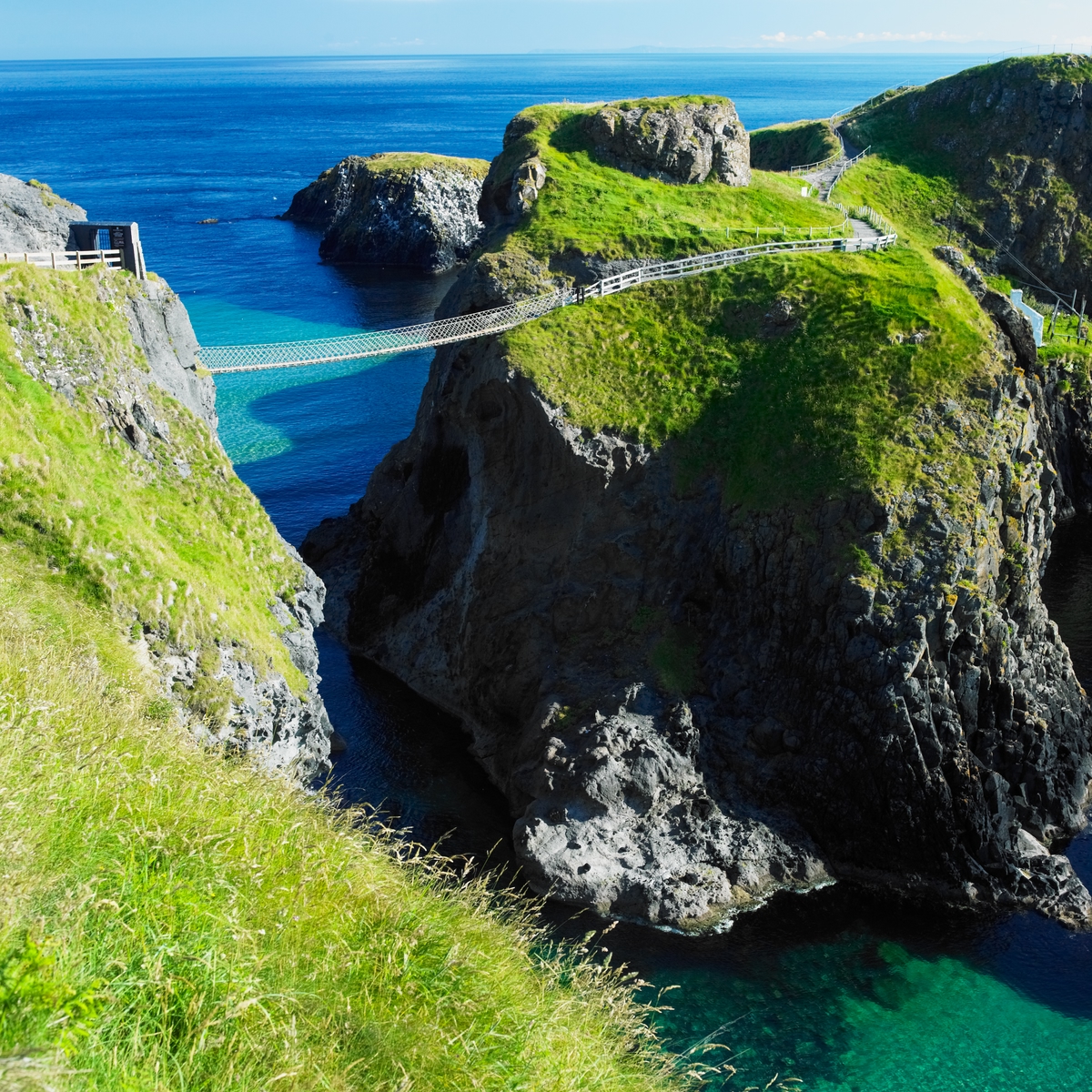 The 20m-long Carrick-a-rede Rope Bridge in Northern Ireland