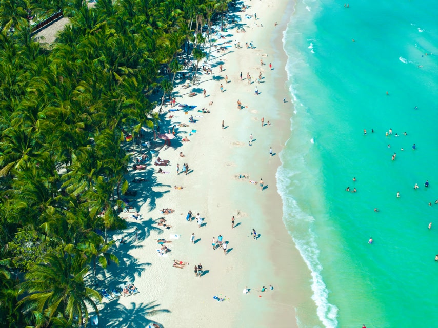 Luchtfoto strand Phu Quoc, een eiland in het zuiden van Vietnam