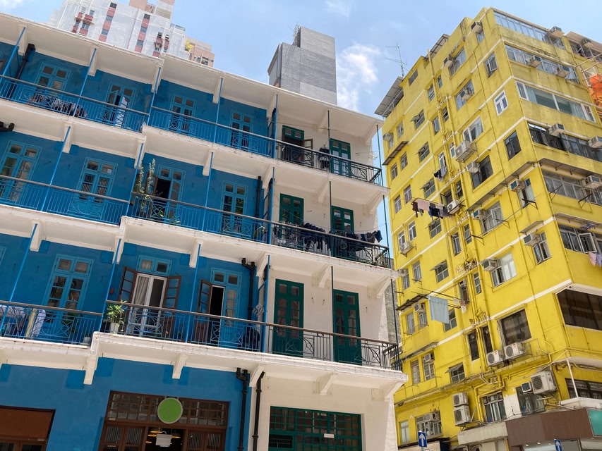 The Blue House Cluster, historial buildings in Wan Chai, Hong Kong