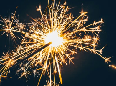 a sparkler at night 