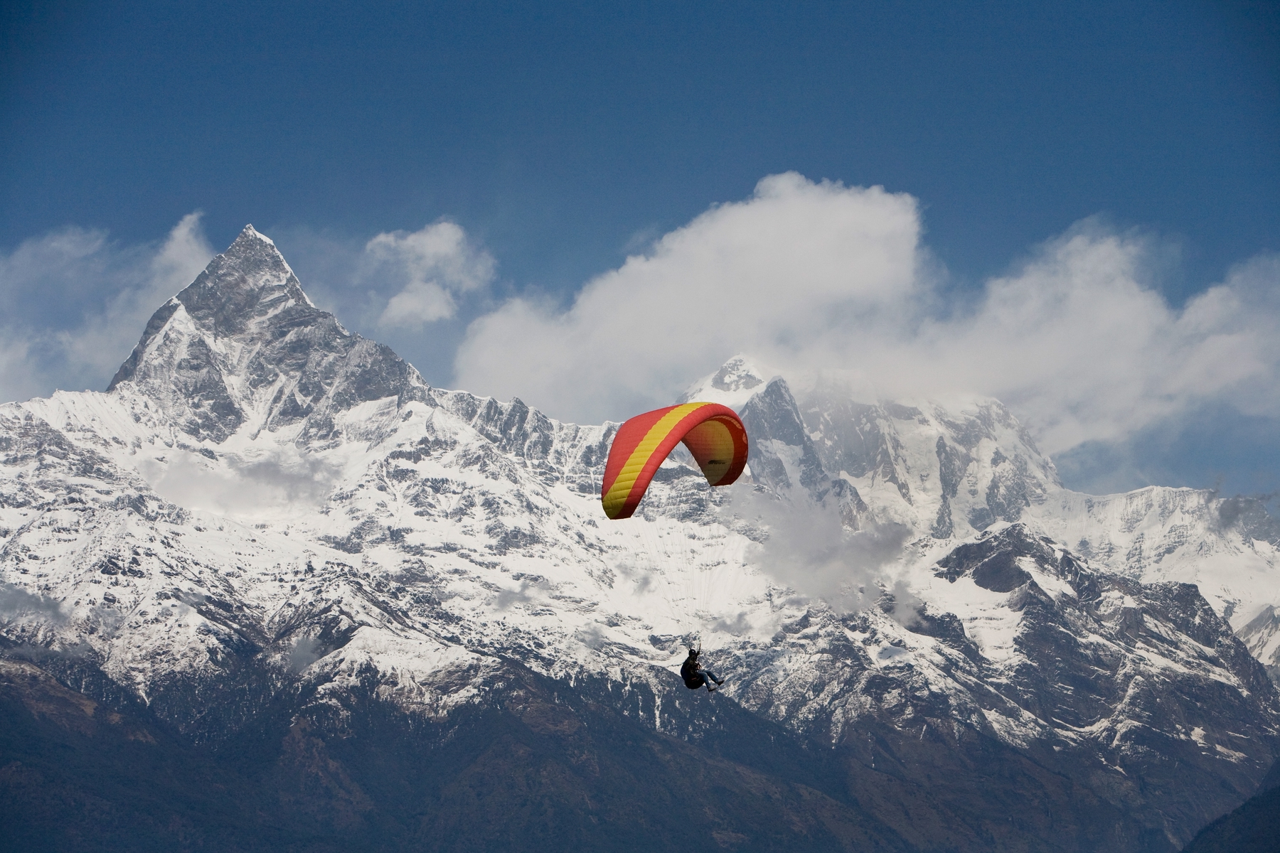 paraglider in Pokhara, Nepal