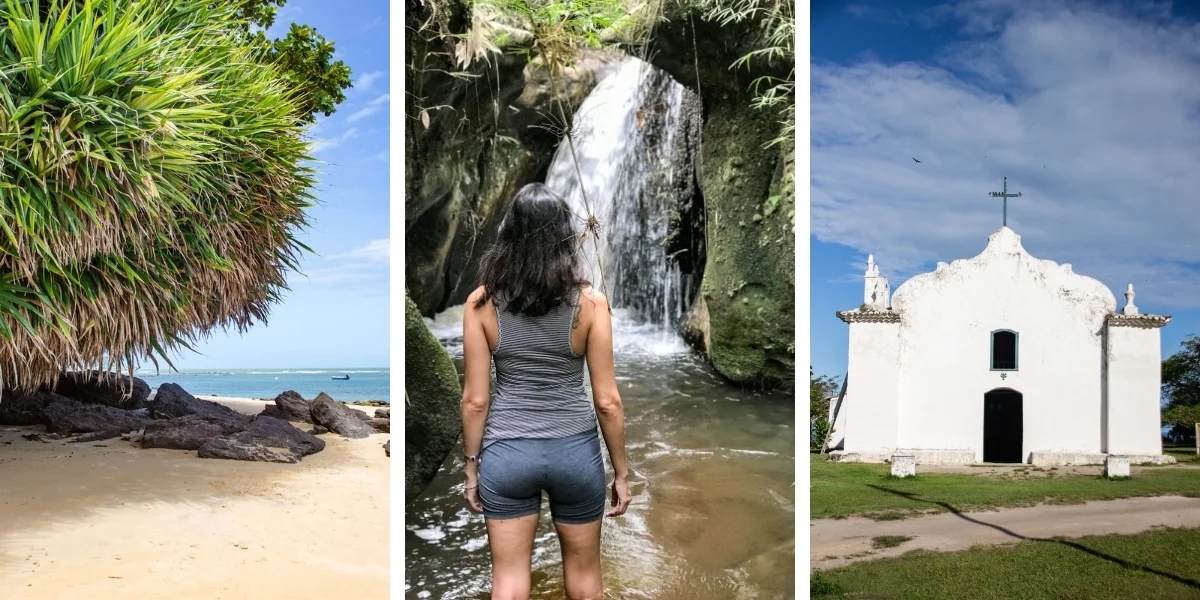 Compilado de imagens com destinos baianos, perfeitos para uma viagem longa pelo Brasil
Praia do Satú em Caraíva | Parque Nacional do Pau Brasil | Quadrado de Trancoso