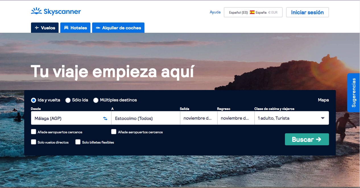 El buscador de vuelos de Skyscanner es el primer paso a la aventura.