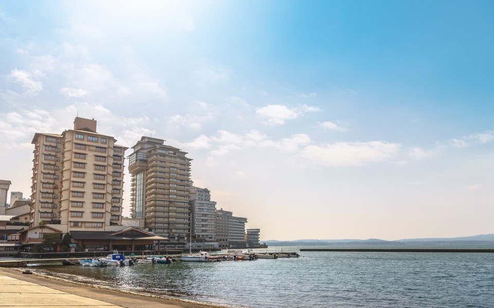 Wakura onsen seaside view