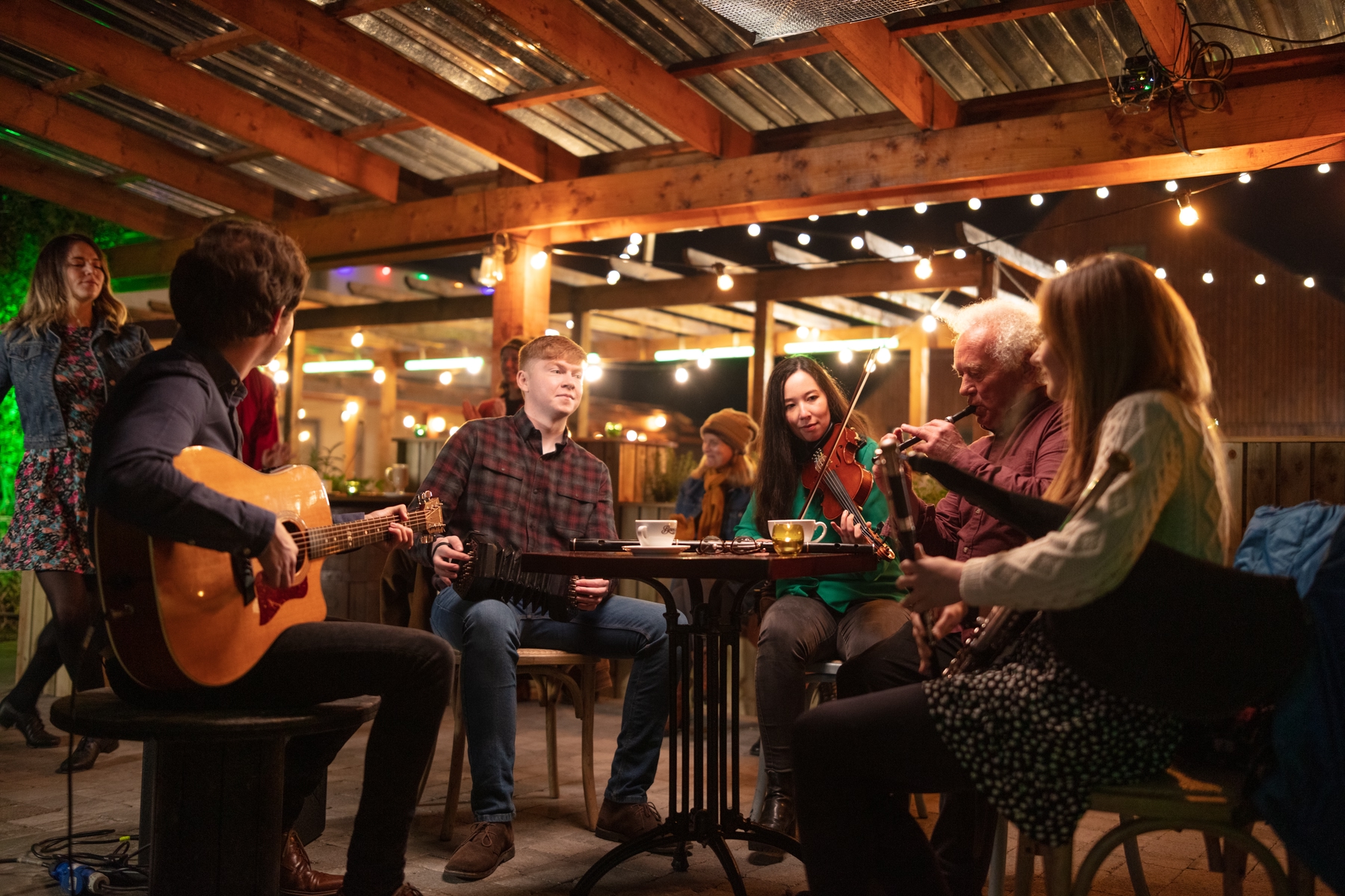 Traditional Irish music in a pub