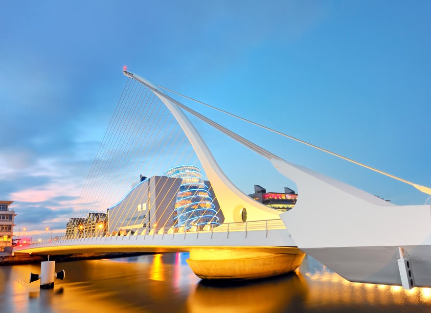 Beckett Bridge, Dublin at sunset