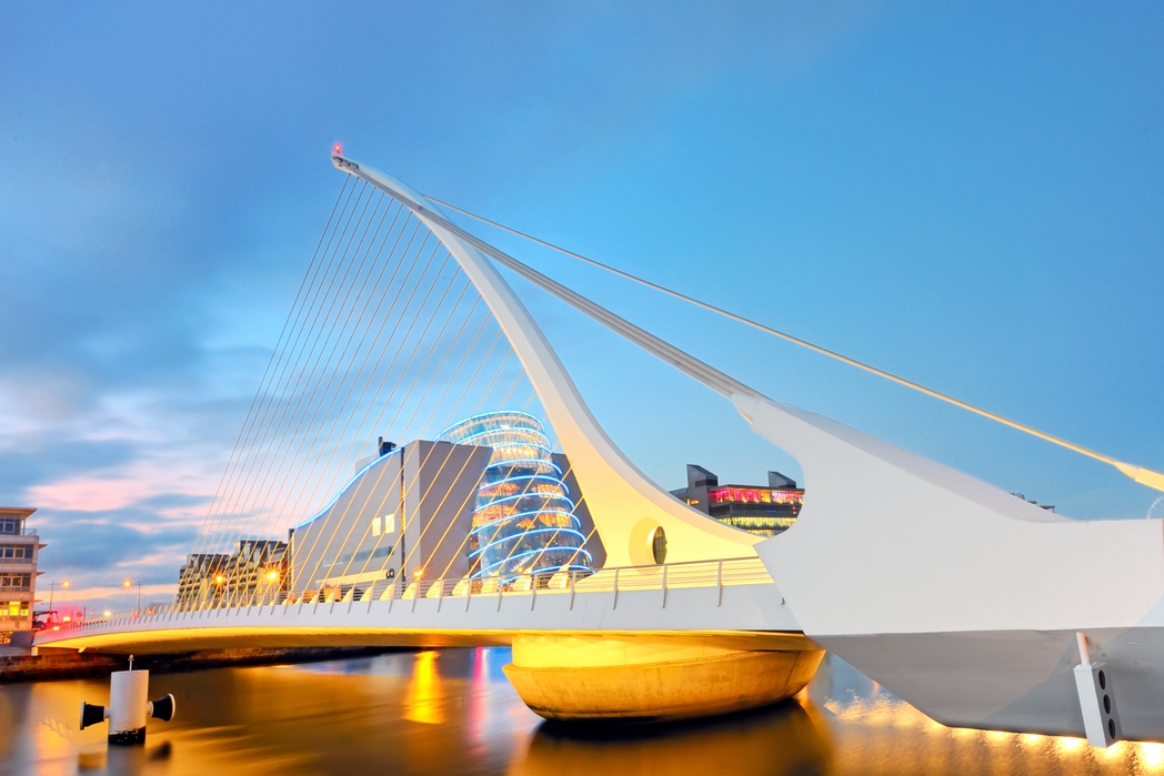 Beckett Bridge, Dublin at sunset