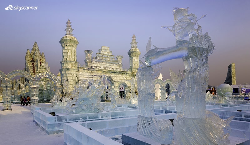 Escultura de hielo de un palacio