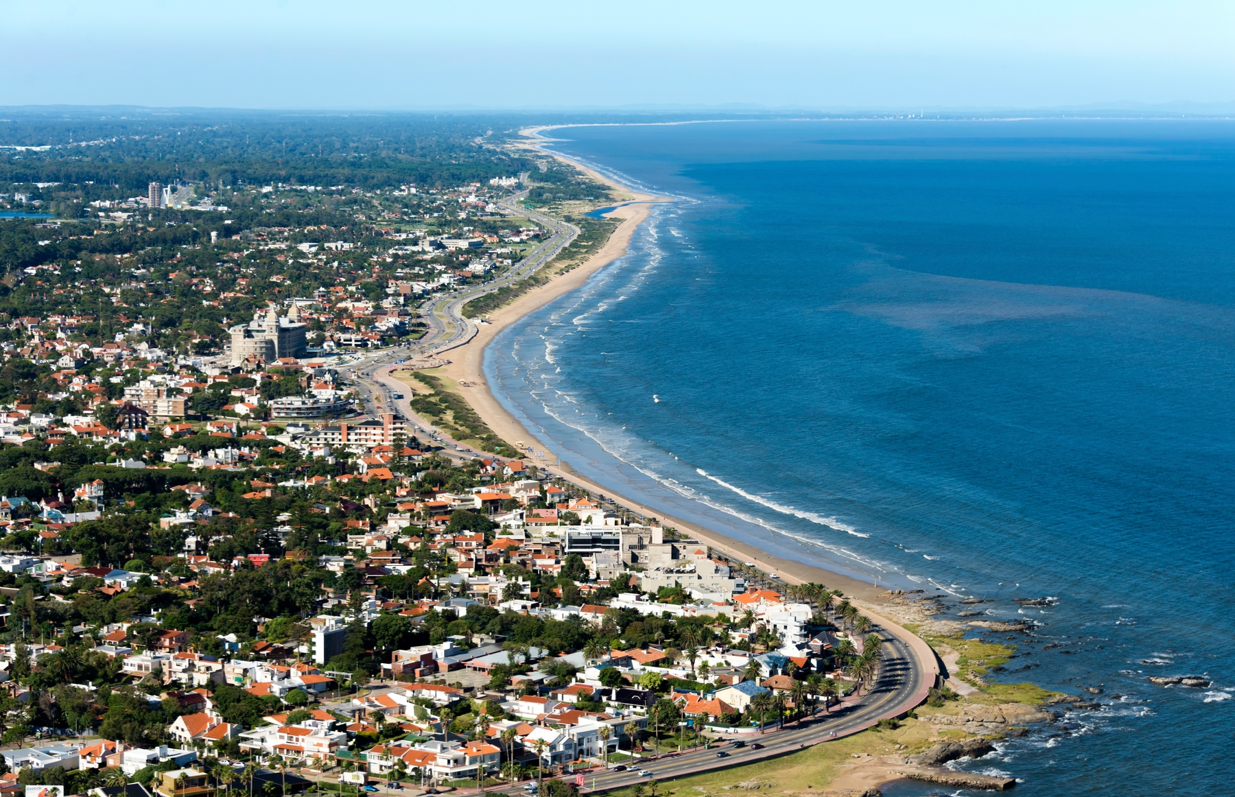 aerial view of beaches around montevideo uruguay