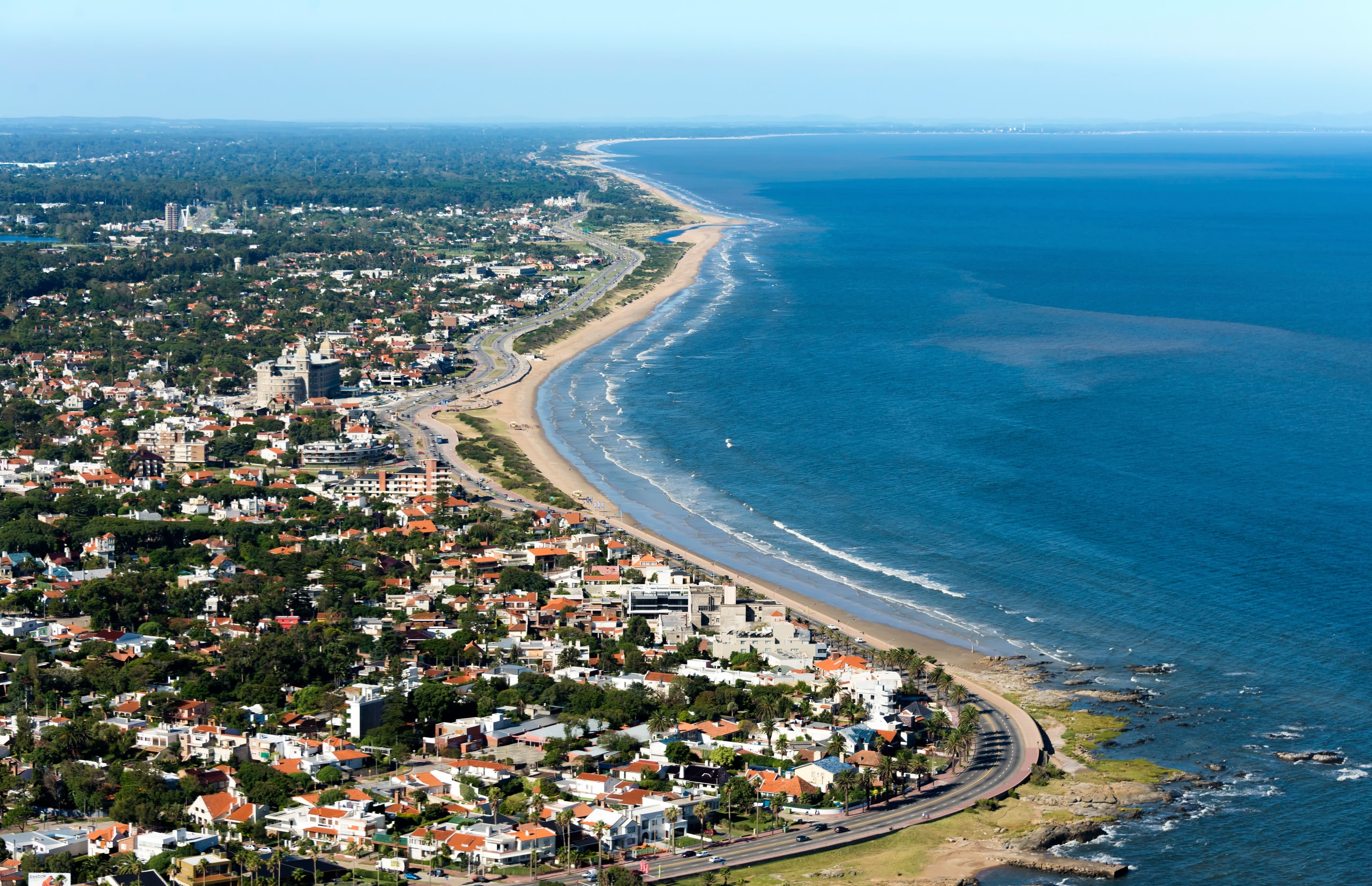 Ariel view of the coast of Montevideo. 