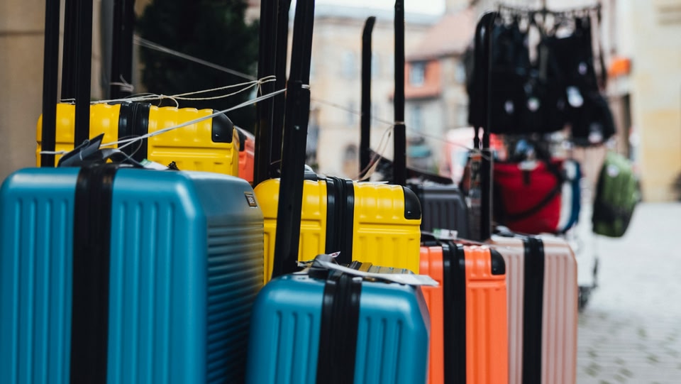 colorful suitcases  