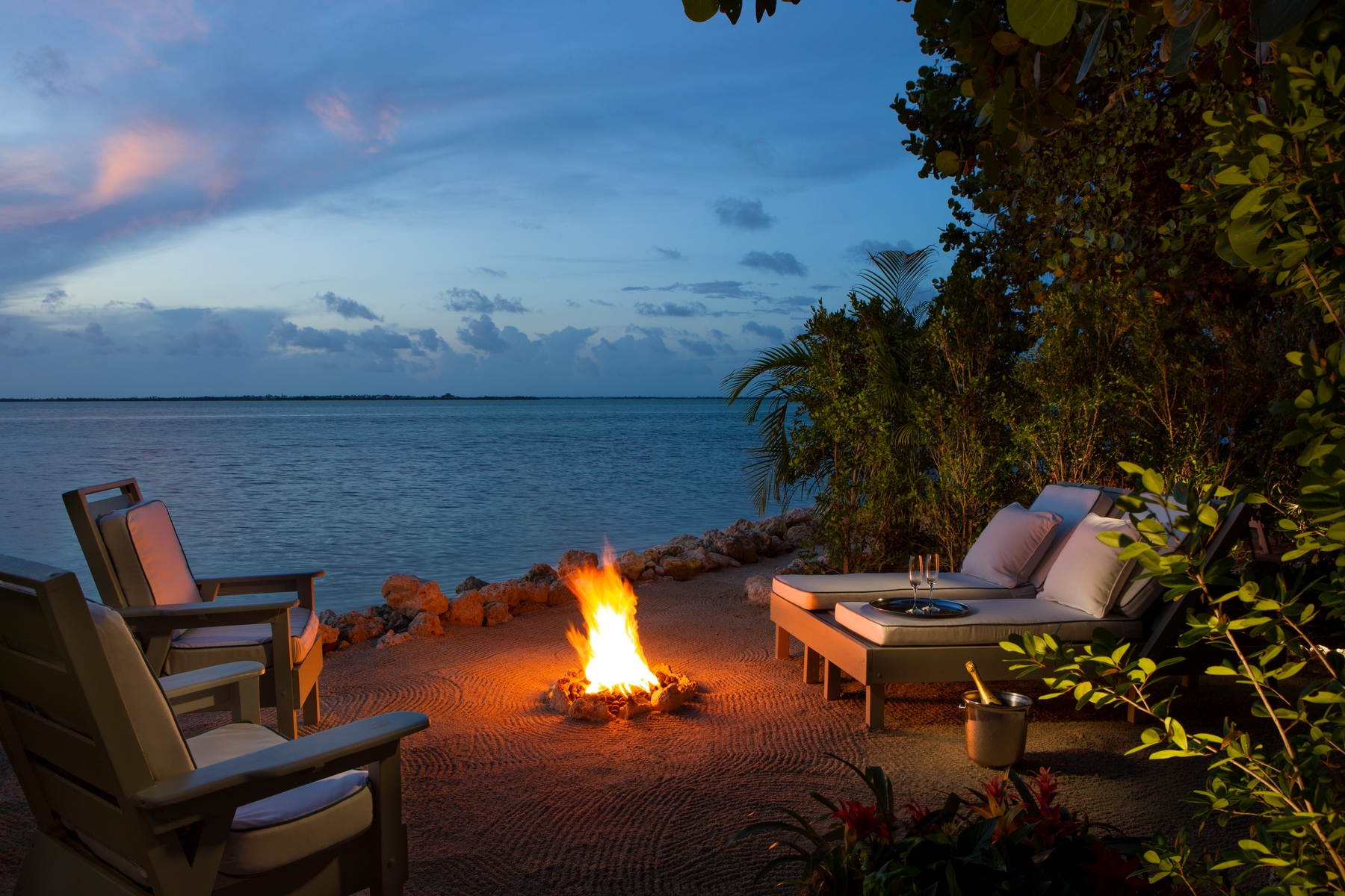 Bonfire at Little Palm Island Resort & Spa in Florida
