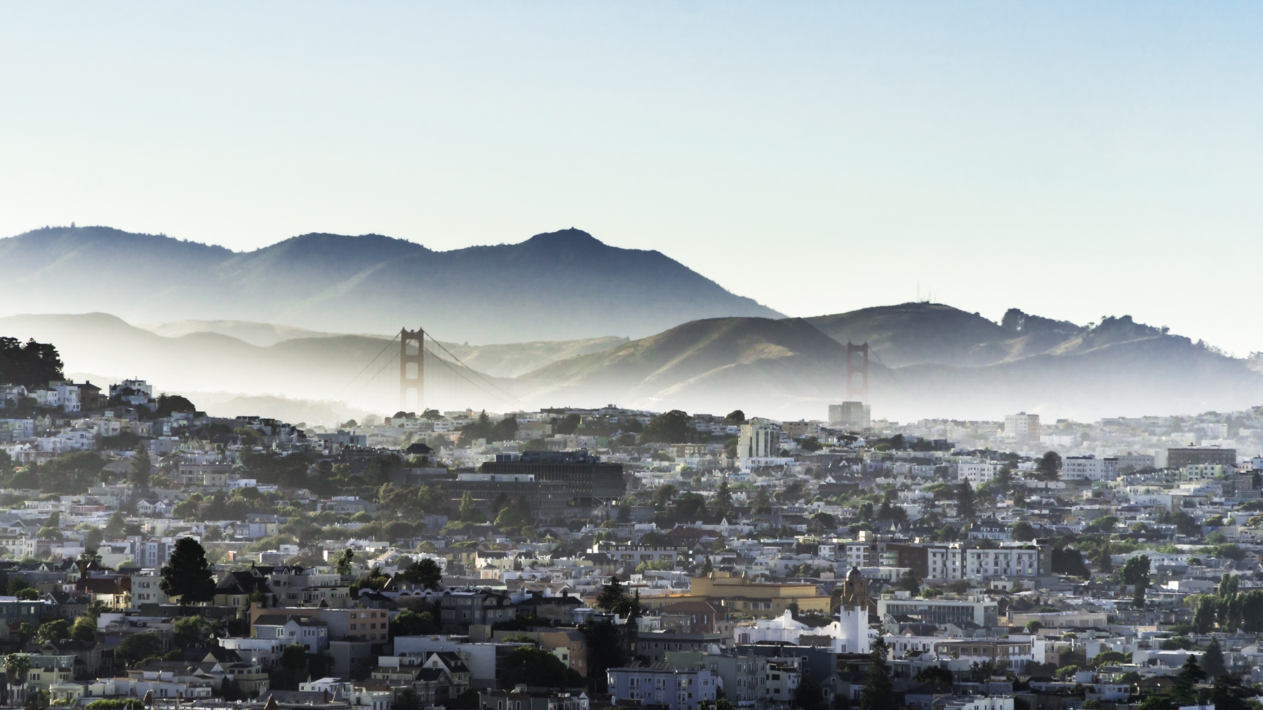Panoramic view of San Francisco during pandemic