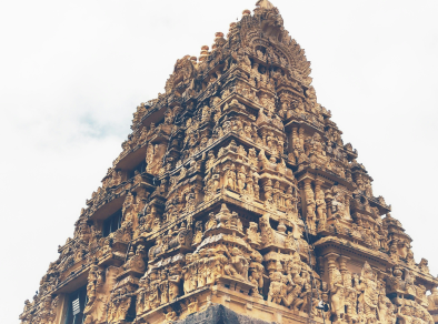 detail of the Chhatarpur Temple during daytime