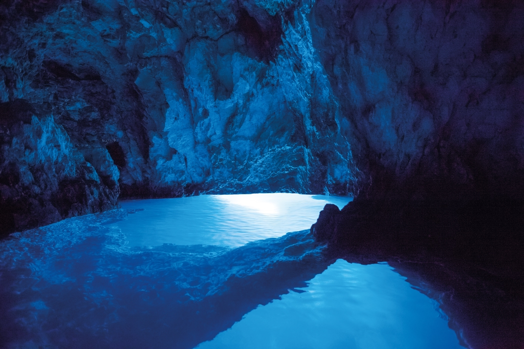 The magical Blue Cave of Bisevo on the Dalmatian Coast