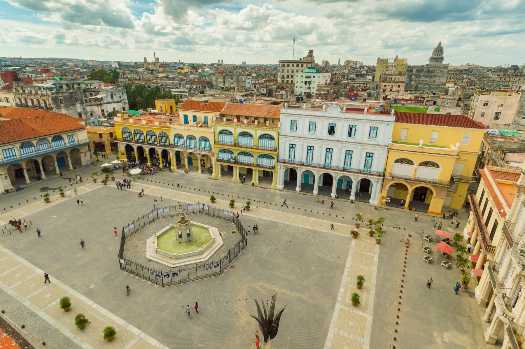 Colourful city square in Havana, Cuba