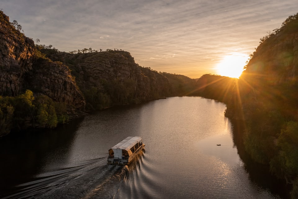 Cruising down a river in Kakadu National Park