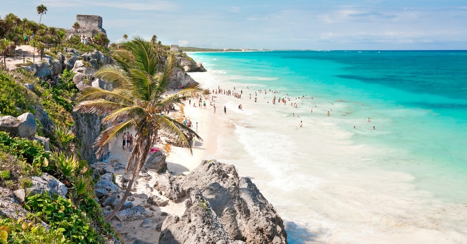 Enjoy sandy beaches near Cancun, Mexico--a lovely destination if you're still deciding where to go for Memorial Day weekend.