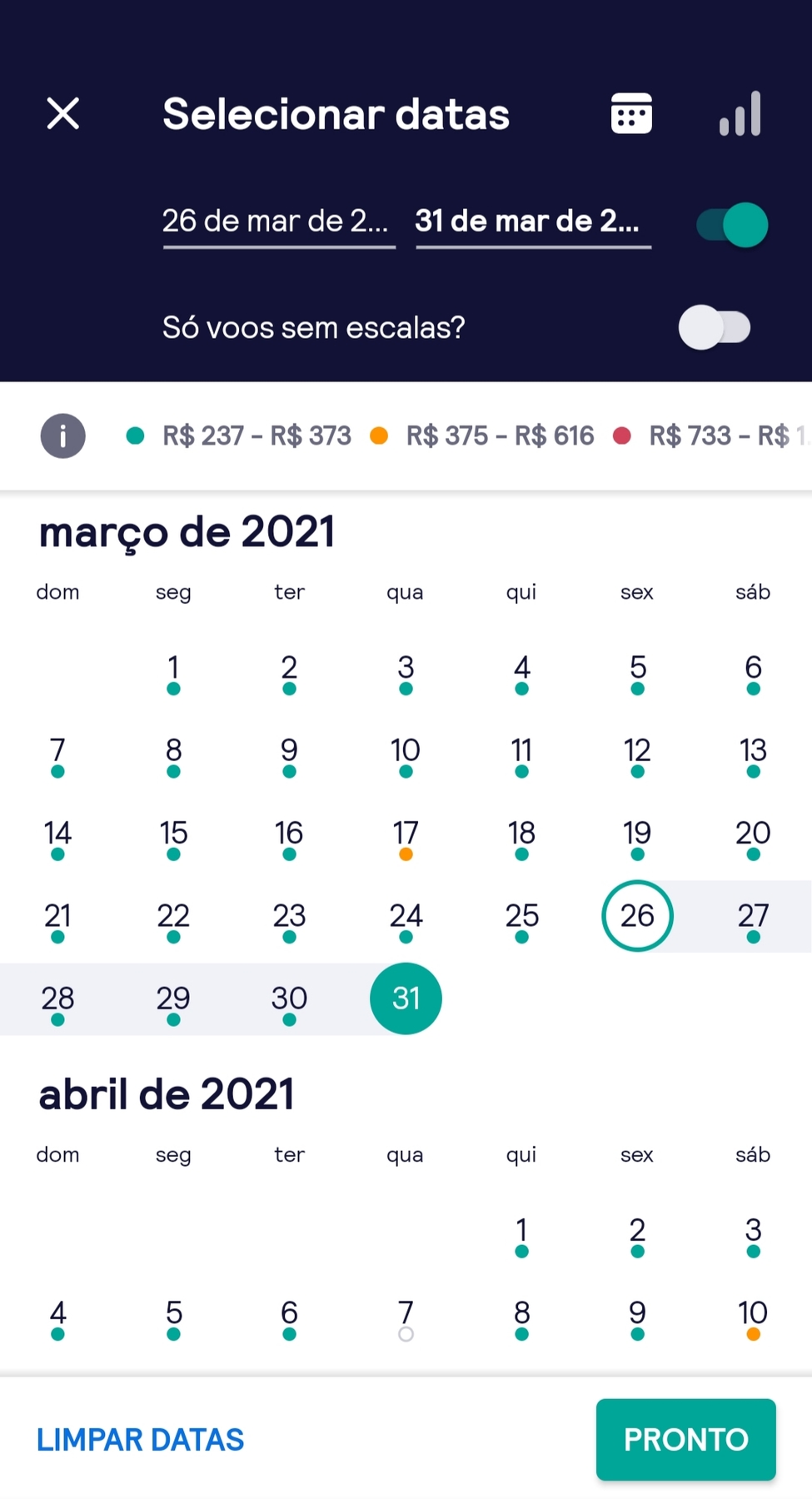 Busca de passagens aéreas em promoção na Black Friday e Cyber Monday usando o aplicativo do Skyscanner