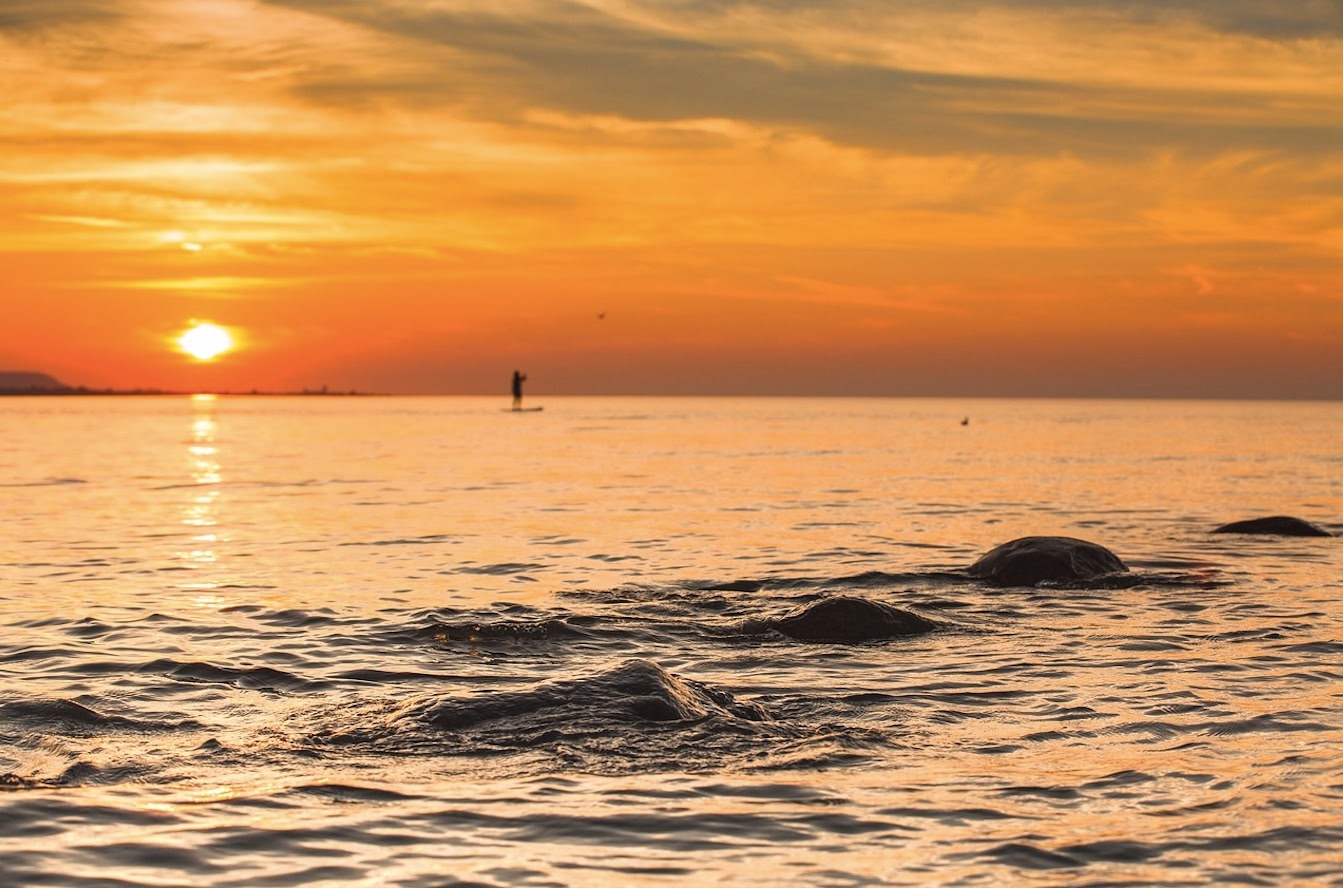 sunset at Wasaga Beach, one of Ontario's best beaches. 