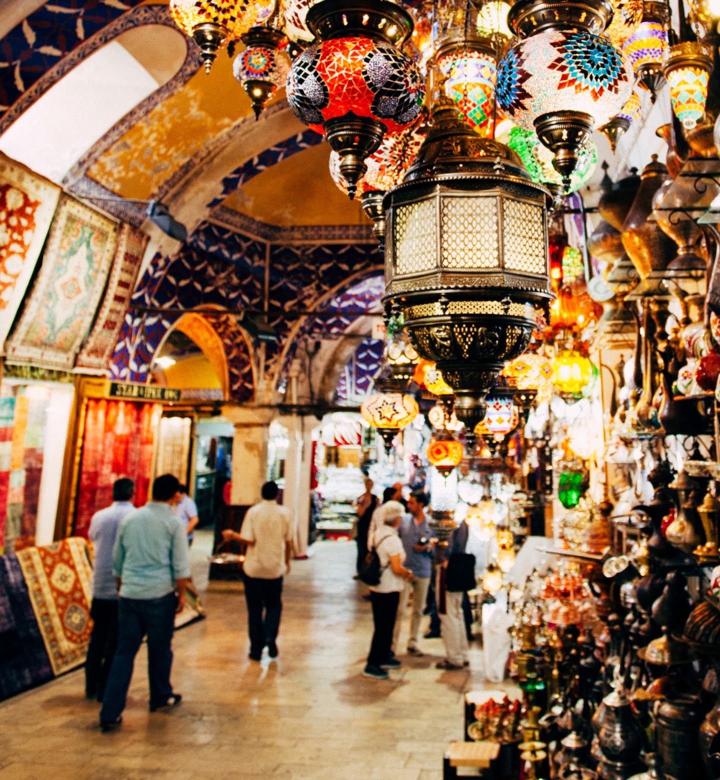 Night market selling lights in Istanbul Turkey